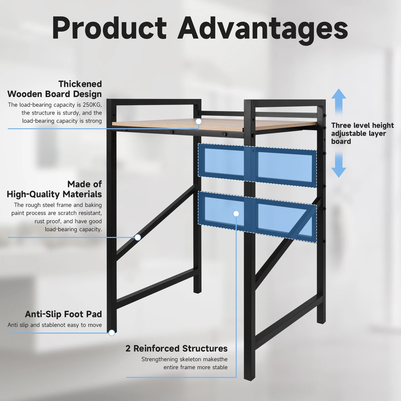Washing Machine Storage Rack Double Layer Dryer Rack Household Floor Stand with Paper Towel Holder for Laundry Room Bathroom Balcony