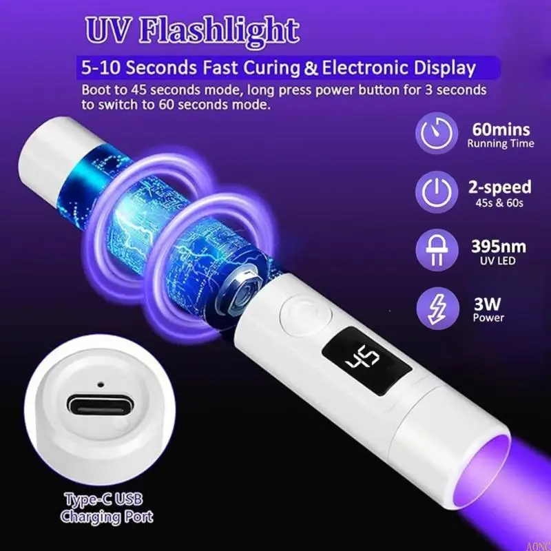 A0NC Plastic Curing Device UV Lamp Detachable Part 3 Speed Control Crafting Tool