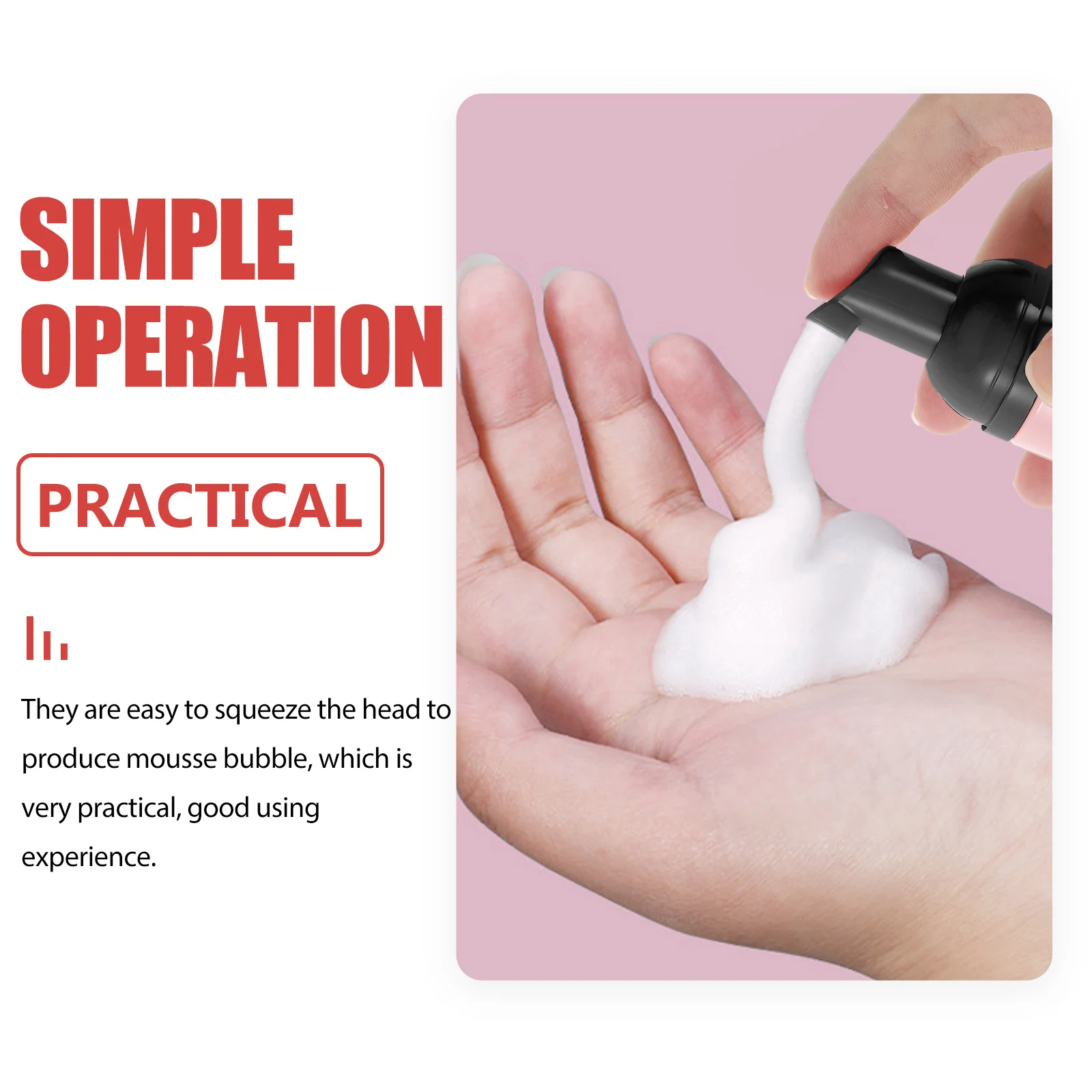 

3Pcs Repeatedly Usable Foaming Bottle Mousse Dispenser Lotion Container Simple Structure Reliable Quality