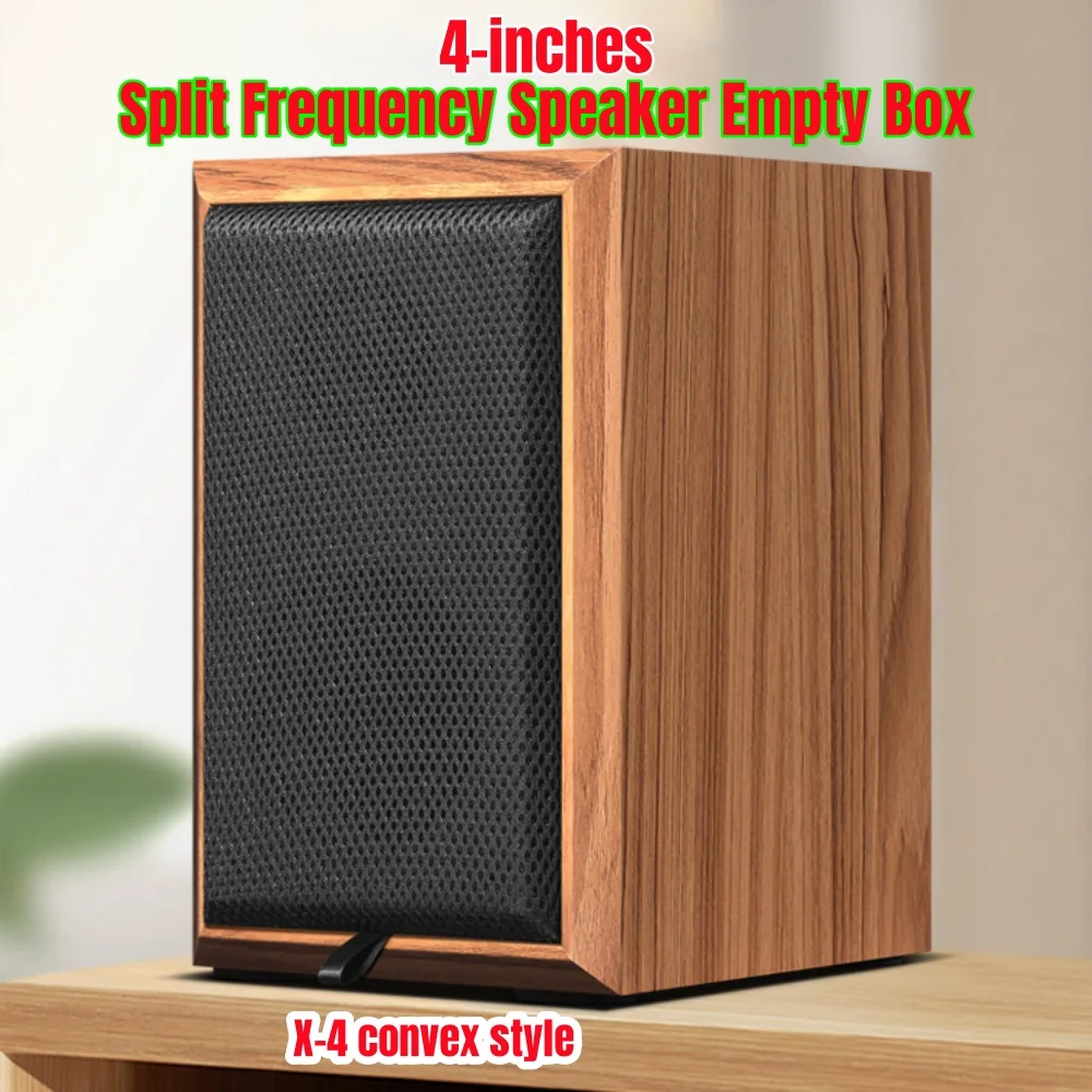 DIY Audio Modification, 1 Pcs 4-inch Two Divided Frequency Speaker Box Body, Passive Speaker Empty Box, Home Speker Wooden Shell