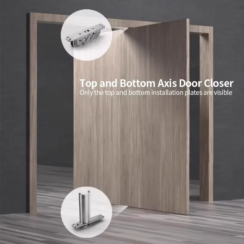 Adjustable 360° Rotating Wooden Door Hinge Heavy Concealed Hydraulic Self-Closing Door for Kitchen Bedroom School Soft