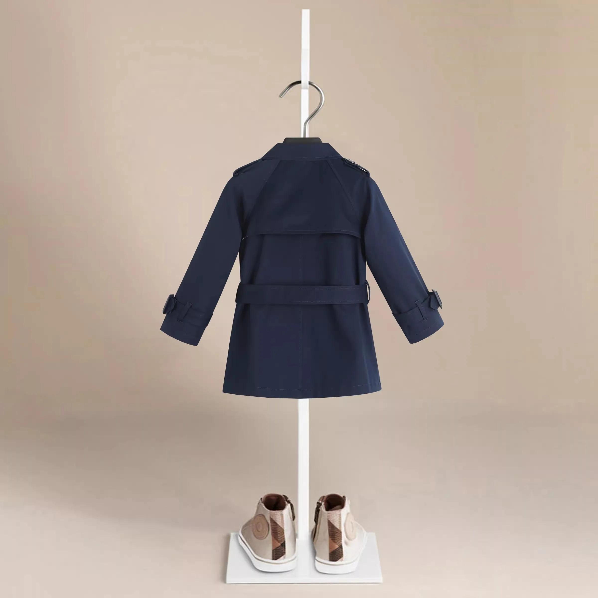 

Весенне-осенние хлопковые длинные плащи для подростков, новая модная ветровка в английском стиле для девочек, детская одежда