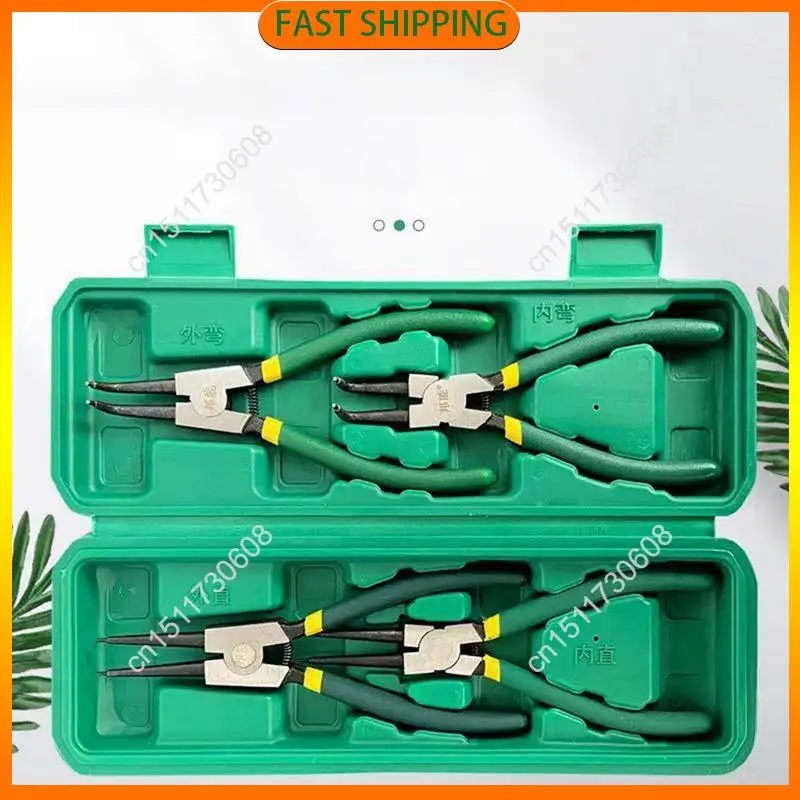 اشتري الآن مجموعة كماشة بحلقة إحكام 7 بوصة مجموعة كماشة منحنية داخلية خارجية متعددة الوظائف أداة إزالة حلقة المفاجئة الاحتفاظ