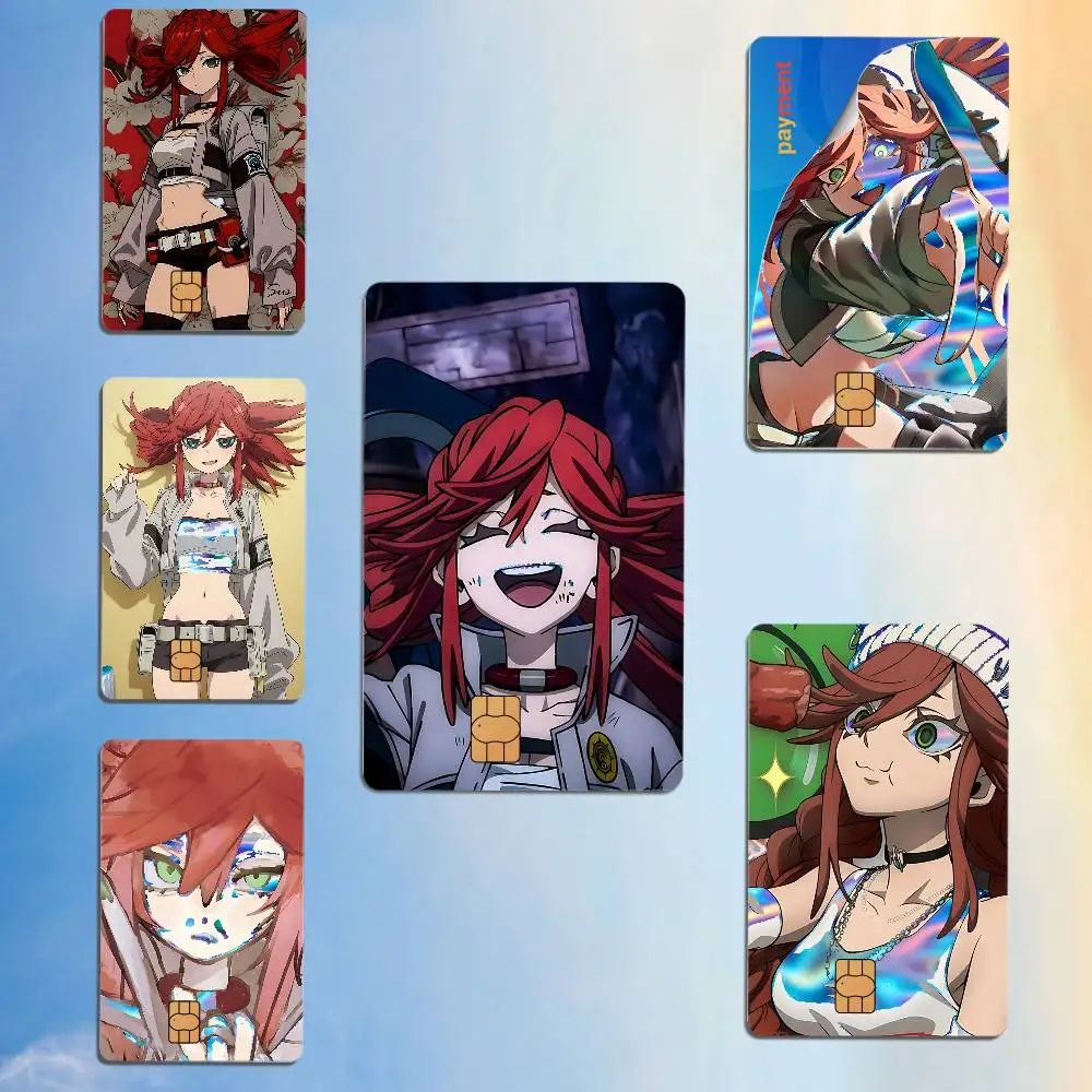 

Red-headed animated character Riyo Laser luster Bank Credit Cards Bus Pass Stickers Cool Decoration Waterproof Protective Film
