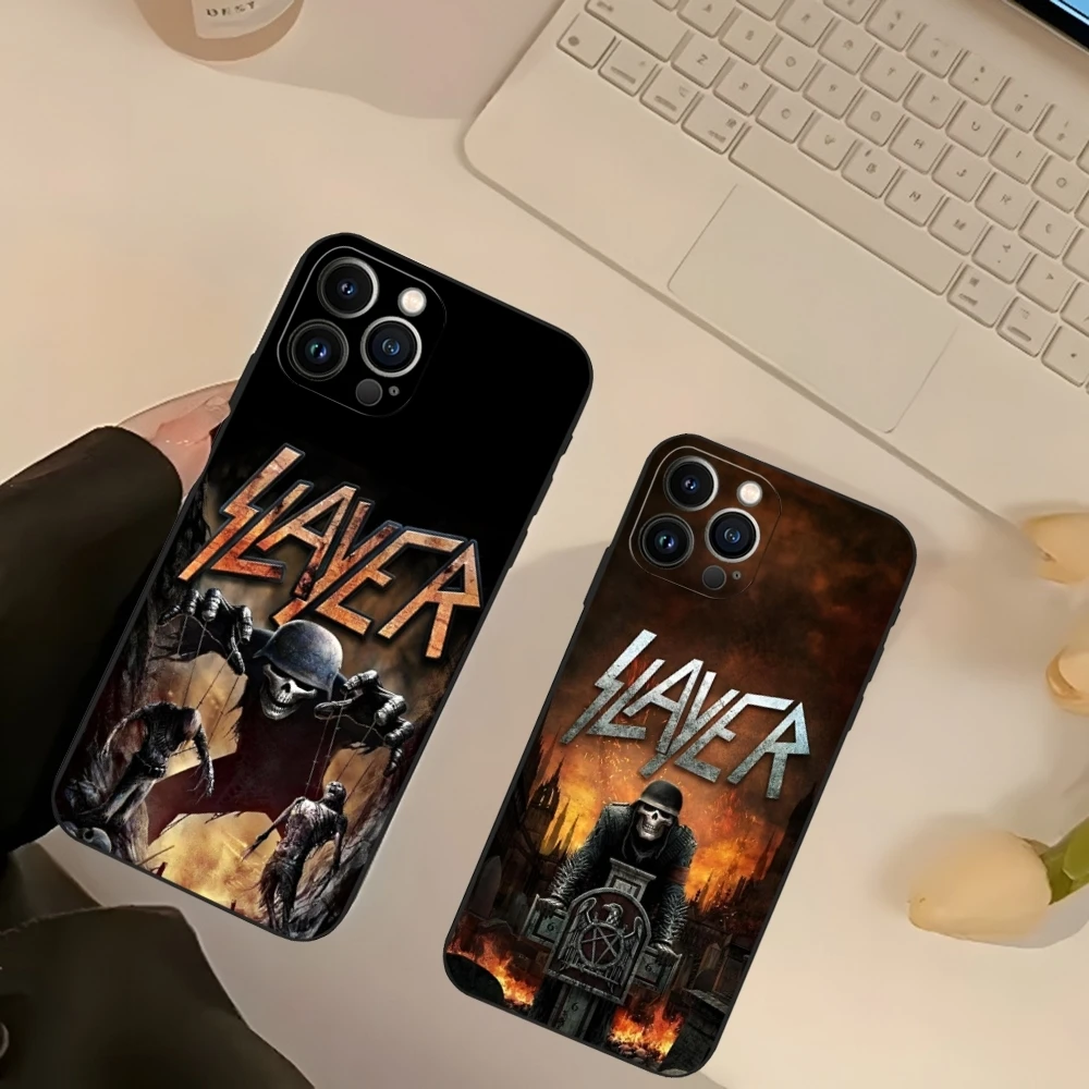 Slayer Heavy Metal Rock Band Phone Case for iphone 15 14 13 11 12 Pro Max Mini Xr X Xs 8 Plus Black Soft Cover