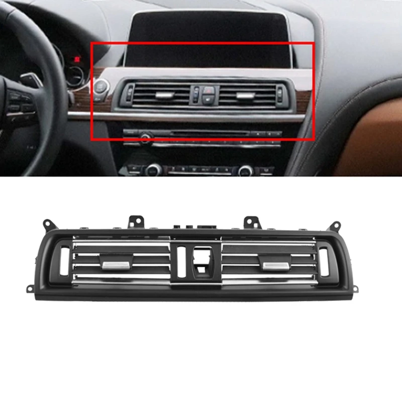 NCSMT Car Dashboard Middle Air Conditioner Vent Outlet Cover A/C Air Grille Vent Panel for BMW 6 Series F06 F12 F13 2012-20