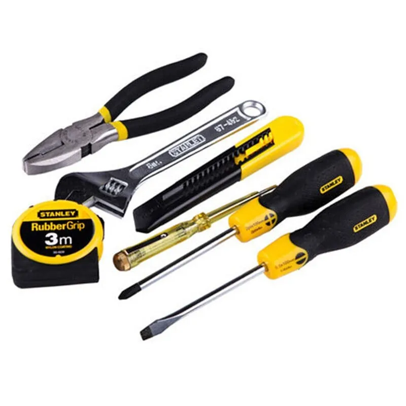 STANLEY 90-596N-23 7-Piece Kit Set Hand Tool Sets Screwdriver Active Wrench Steel Wire Pliers Artisan\'s Knife Screwdriver