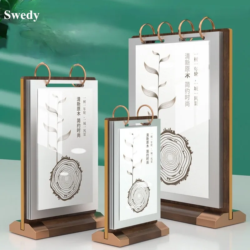 3 Pcs A6 100x150mm Page Turning Table Number Menu Paper Flyer Holder Stands Picture Photo Frame Price Sign Holder Display Stand