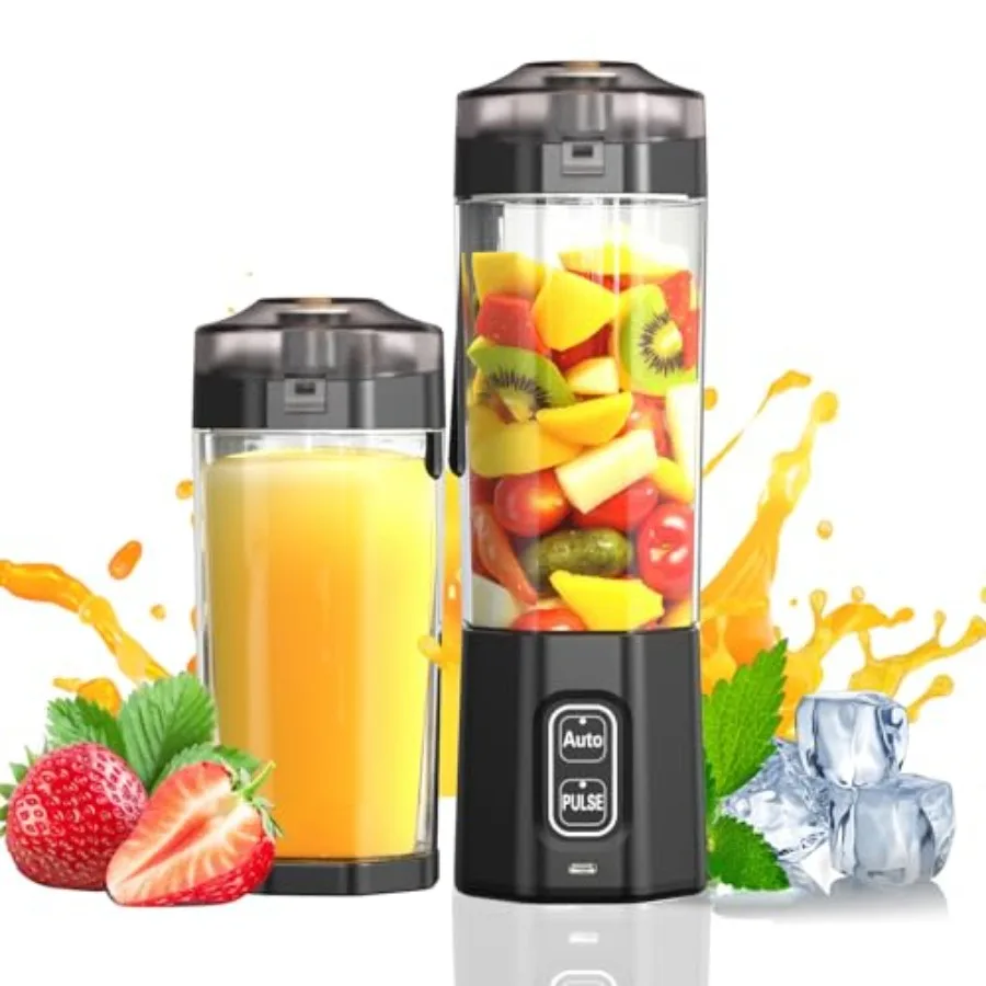 

Портативный блендер 360 Вт, персональный блендер с импульсным режимом для коктейлей и смузи, аккумулятор 6000 мАч, без BPA, чаша 24 унции, 6 лезвий