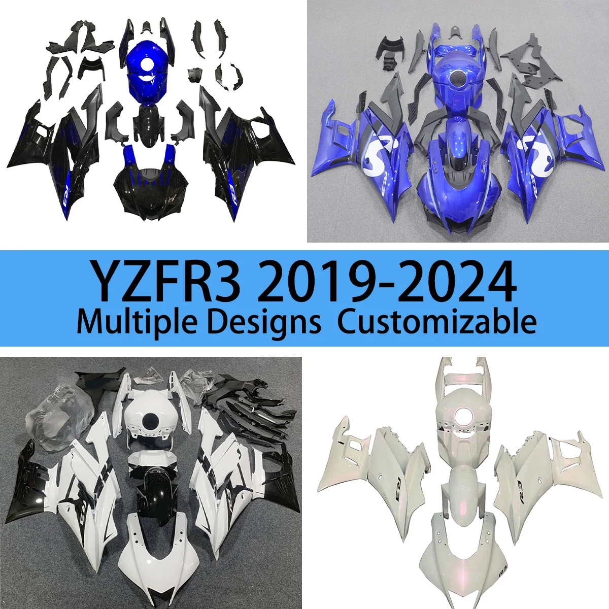 For YAMAHA YZF R3 2019 2020 2021 2022 2023 2024 Aftermarket Motorcycle Fairings YZFR3 19 20 21 22 23 24 Fairing Kit