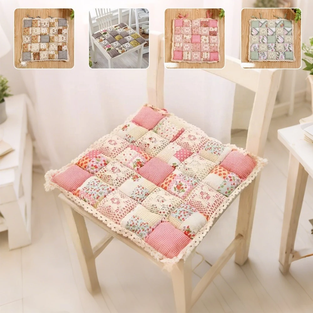 40X40cm Platz Baumwolle Sitzkissen Blume Stil Sofa Matten Hause Student Büro Stühle Küche Dekor Almofada Do assento Coussin