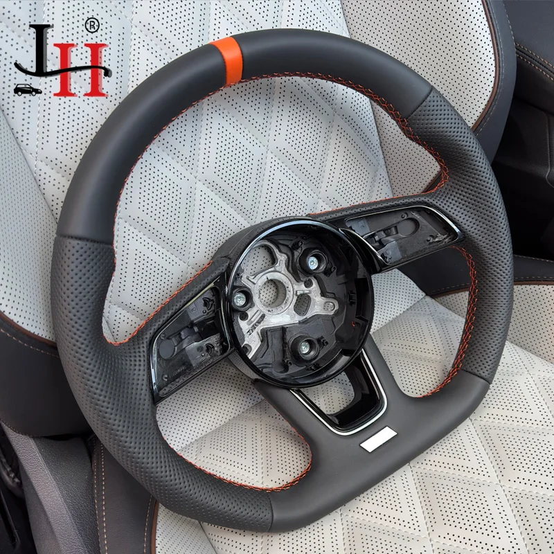 Fully perforated semi-perforated steering wheel for Audi A3 A4 A5 S3 S4 S5 2017-2022 leather flat bottom steering wheel sport