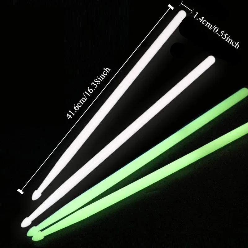 5A Luminous Drum Stick Nylon Fluorescent Drumsticks Glow in The Dark Bright Light Musical Instruments