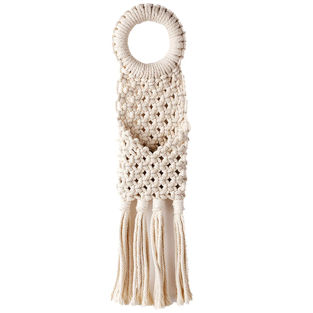 Elegante arazzo intrecciato a mano, maniglia per porta, decorazione da appendere, ornamento da appendere, filo di cotone, decorazione per la casa, custodia per camera Boho
