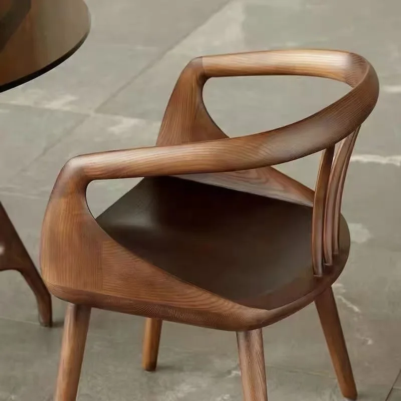 

All solid wood Chinese-style home dining chair, backrest armrest, leisure armchair, black walnut light luxury study designer tea
