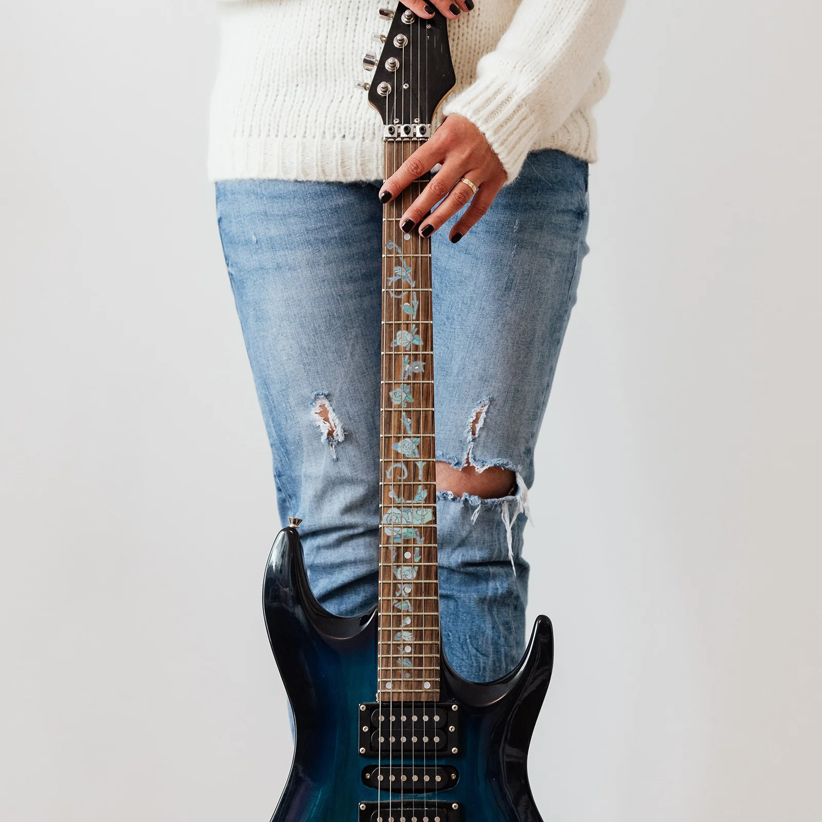 

Guitar Sticker Self-Adhesive Patch Electric Acoustic Creative Fingerboard Decorative Waterproof Easy to Use Guitar Sticker