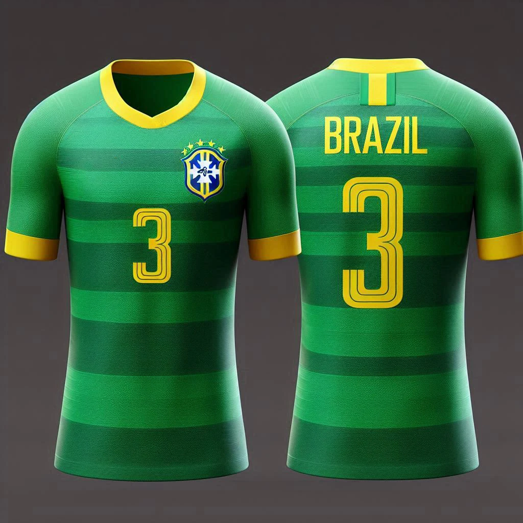 2025 Sports T-Shirt Men\'s Loose Brazil AICG Breathe Quick Football Jersey Boy Clothes Outdoor Women Sports Top 3D Pristiano