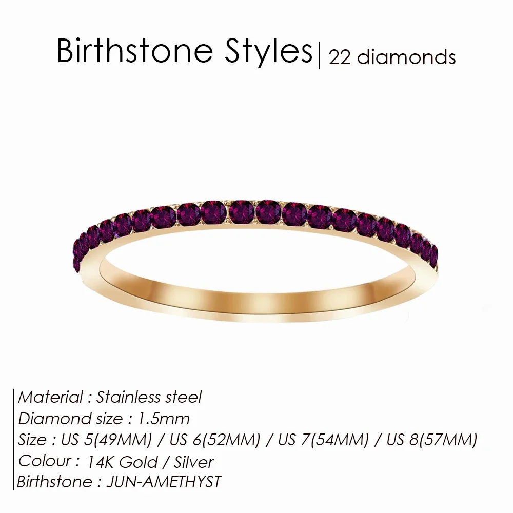 Women's Exquisite Birthstone Multi-Color Crystal Ring