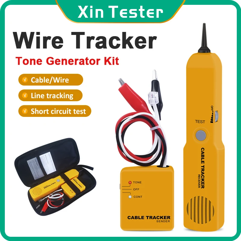 Xin Tester Wire Toner Cable Tracer, Tone Generator and Probe Kit High Accuracy Network Cable Jack Testers Ethernet Circuit Trace