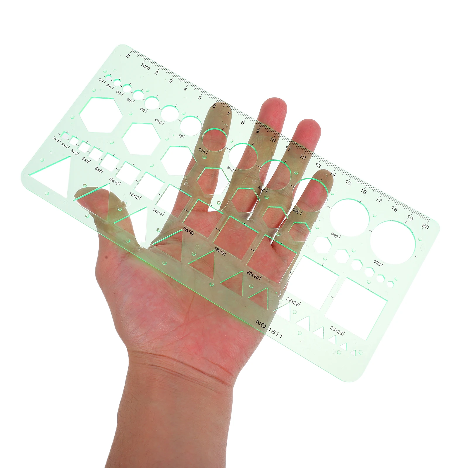 2 قطعة قالب رسم هندسي مسطرة قياس مجموعة استنسل بلاستيكي شفاف للفنانين الطلاب صياغة وتصميم العمل