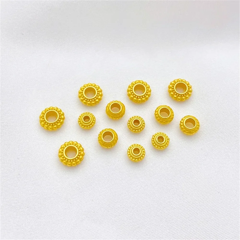Zand Goud Vliegende Schotel Wiel Lantaarn Kraal Spacer Losse Kralen Handgemaakte DIY String Armband Ketting Sieraden Materiaal Accessoires