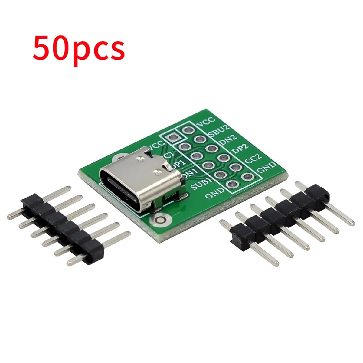 50PCS USB TYPE-C to DIP PCB Connector Pinboard Test Board Solder Female Dip Pin Header Adapter