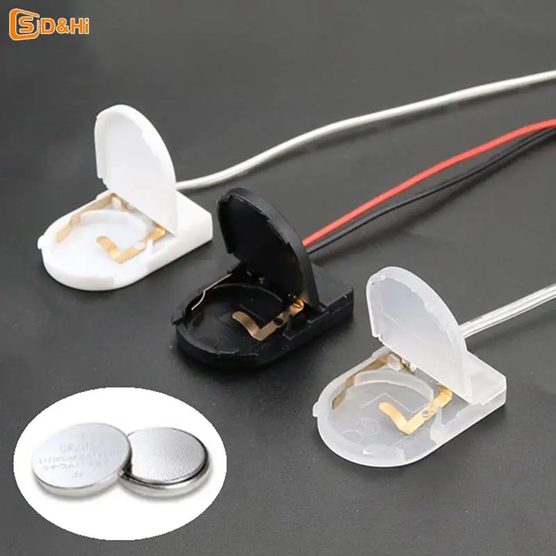 5PCS Single Slot CR2032 CR 2032 Button Coin Cell Battery Holder Case Cover With ON-OFF Switch leads Wire 3V Battery Box