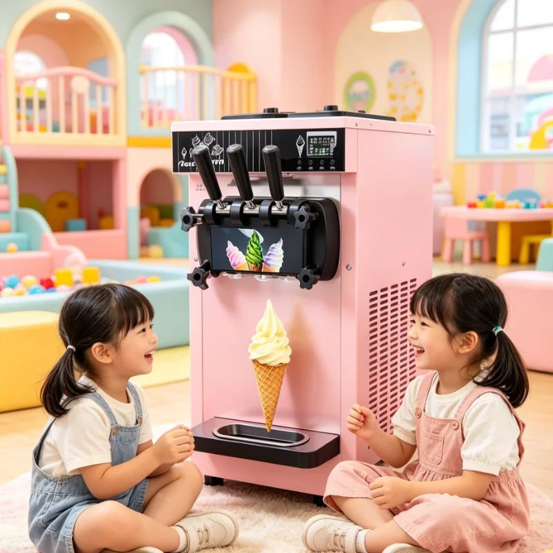 

Customized Soft Serve Ice Cream Maker Machine, Frozen Yogurt Fruit Sorbet Gelato, Kitchen Dessert Appliance with Easy Clean