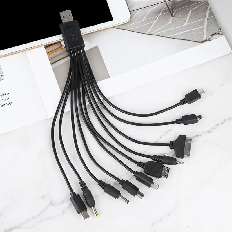 Universal Mobile Phone Charger Adapter Plug 10 In 1 Usb Data Cable Charging Cable Suitable For Nokia Motorola Samsung