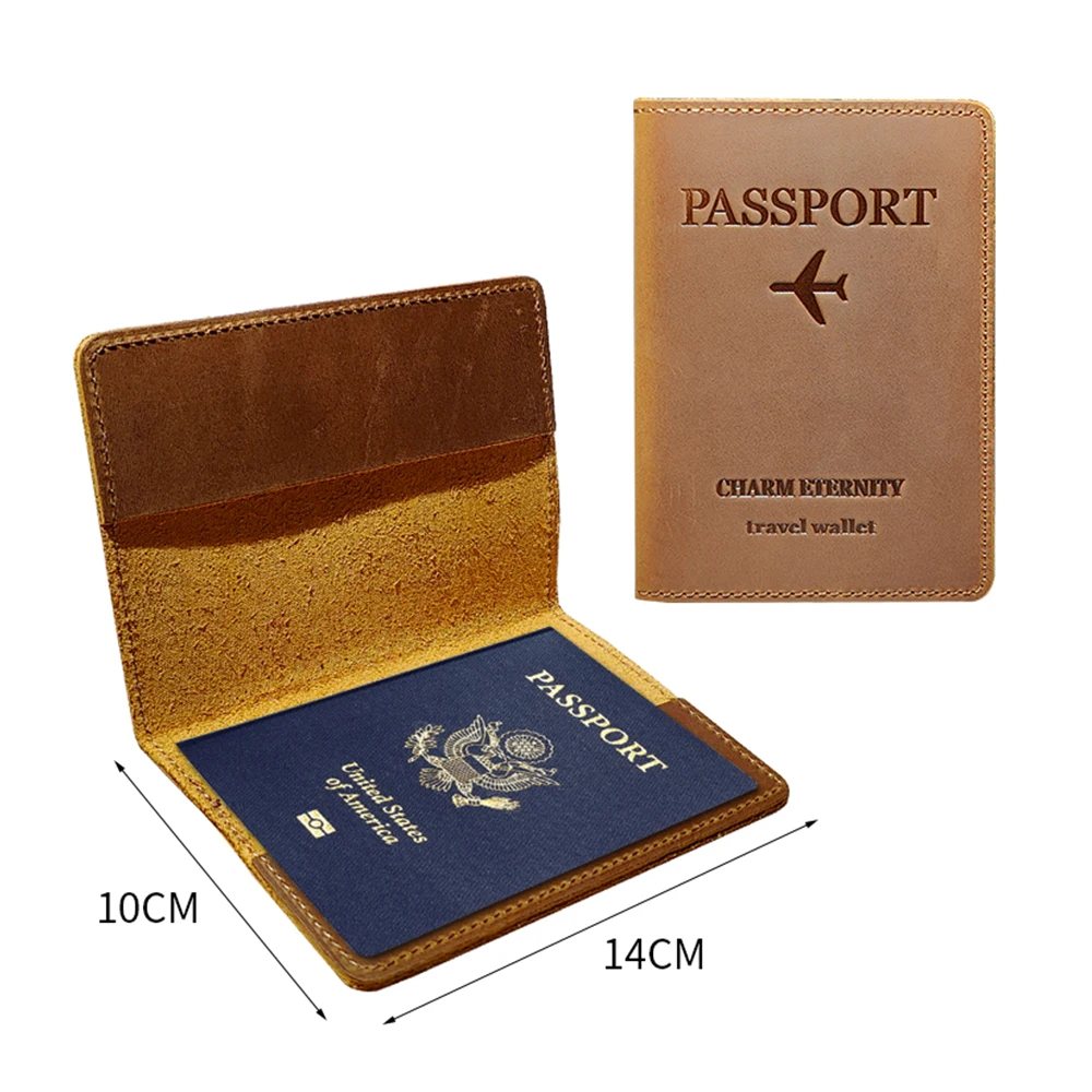 Kemy Genuine Leather Passport Cover women Men Universal Passport Holder Passport Case Passport Travel Organizer