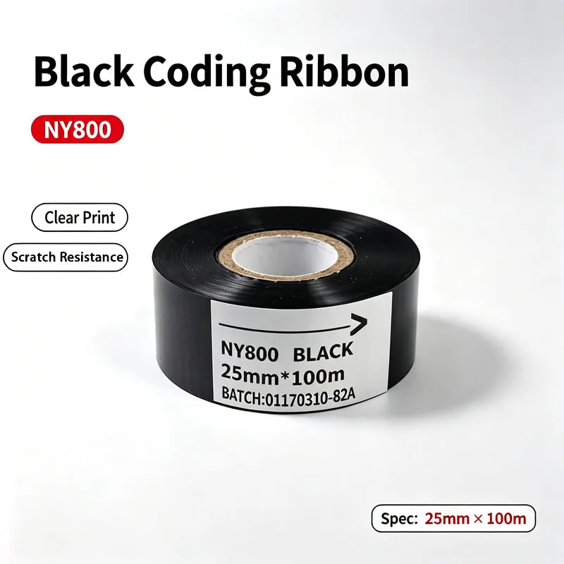 NY800 Thermal printer ribbon ink thermal transfer ribbon round black belt Code tape