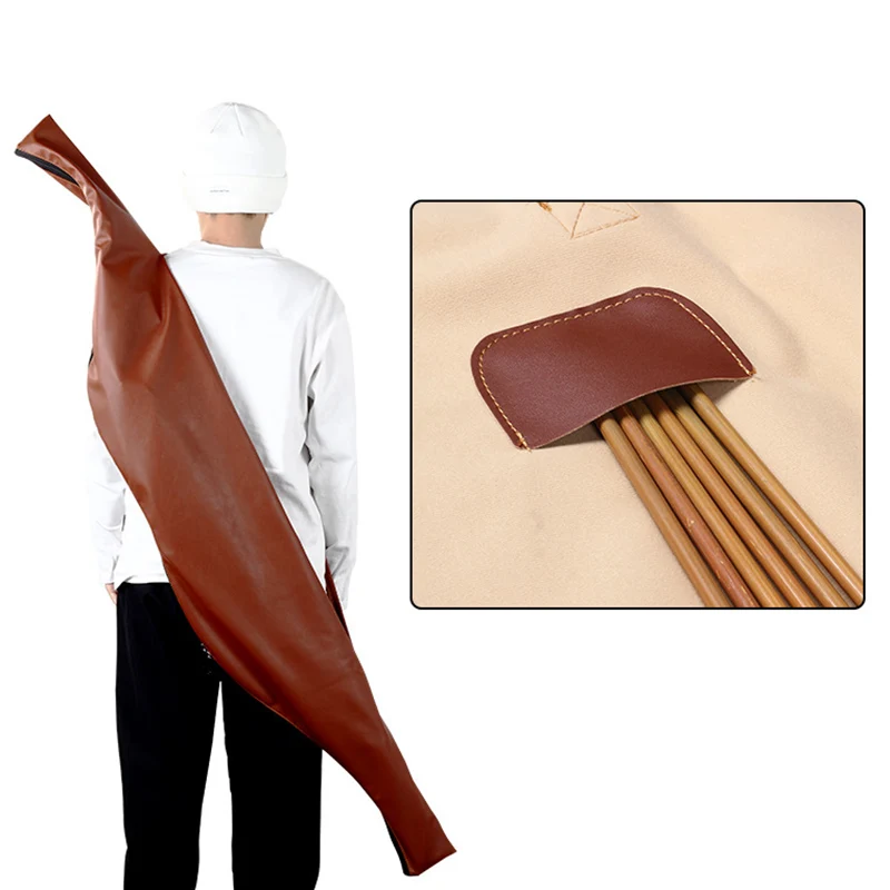 Traditional Bow and Arrow Storage Bag PU Material Archery Case Pocket No Need to Disassemble Bow Carry Pouch for Archery Sports