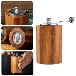 Manual Salt & Pepper Grinder Set Wooden Shaker Wooden Spice Mill