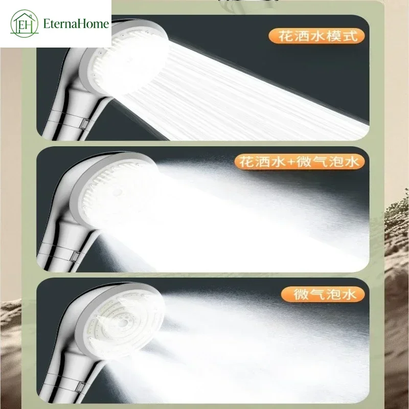Japanese style Silver Micro Bubble Shower Head Mist Soft Skin Purified Water Handheld Filter Shower