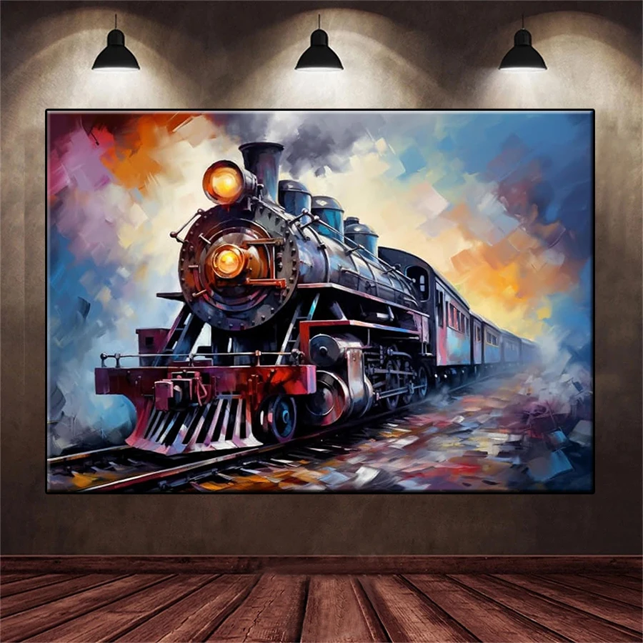 

DIY алмазная живопись абстрактное искусство ретро паровой поезд полная алмазная вышивка мозаика ручной работы украшение для взрослых подарок