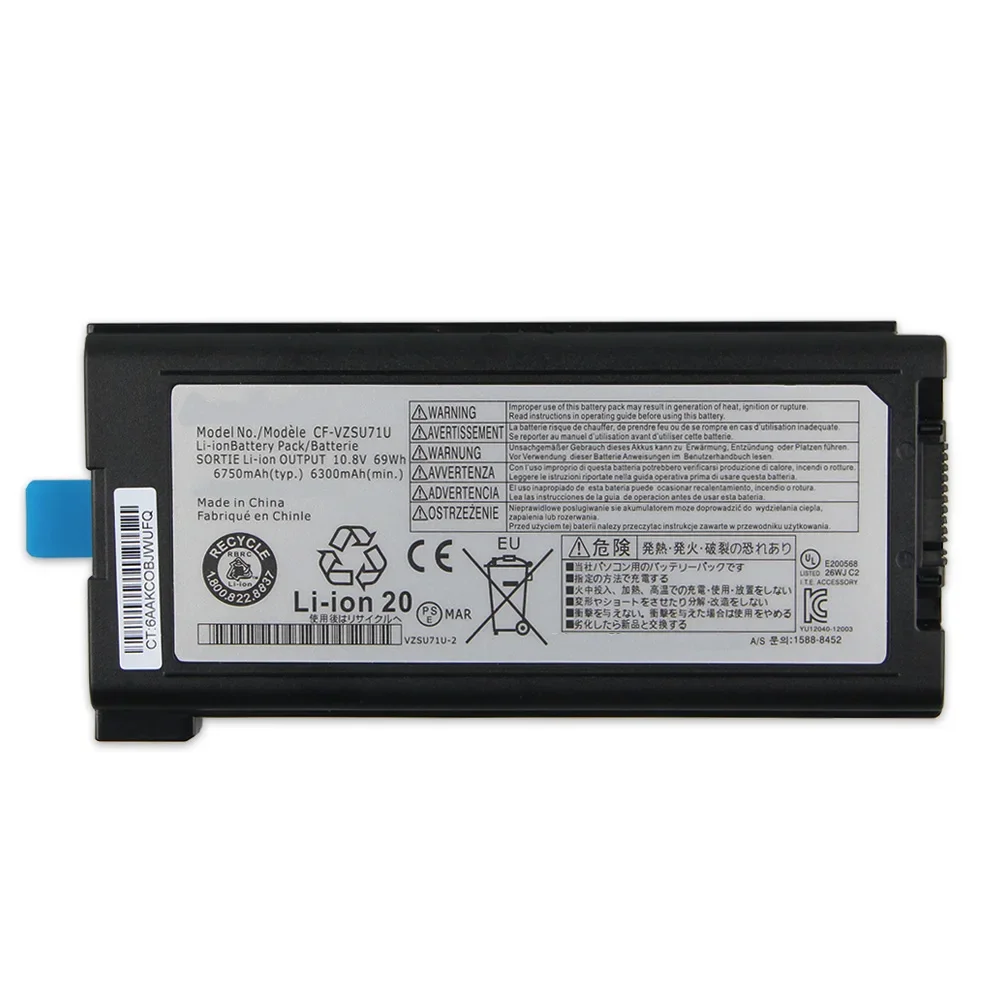 6750mAh CF-VZSU72U CF-VZSU71U CF-VZSU71R استبدال البطارية لباناسونيك تاوت بوك CF-52 CF-53 CF-29 CF-30 CF-31