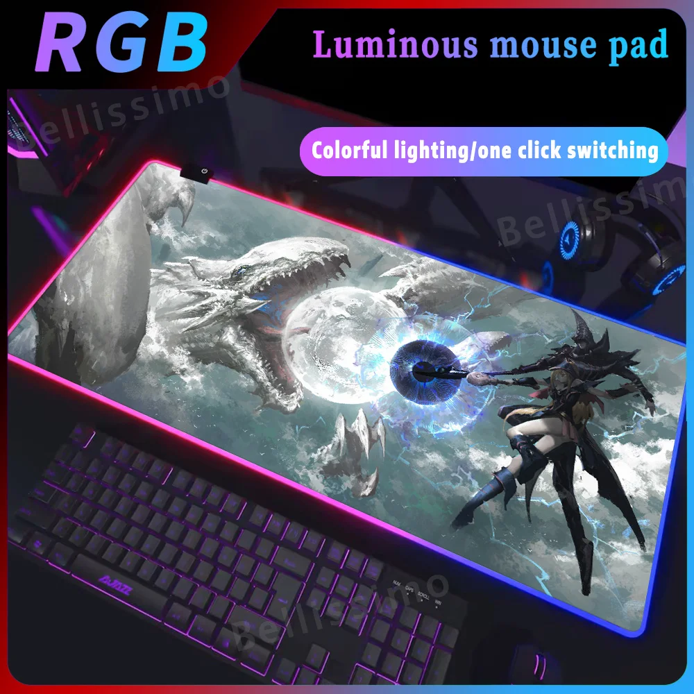 

Dragon Mouse Mat YuGioh Large mouse pad Anime lockrand Desk Mat Rubber anti slip Pad Office accessorie Computer MousePad 900*400