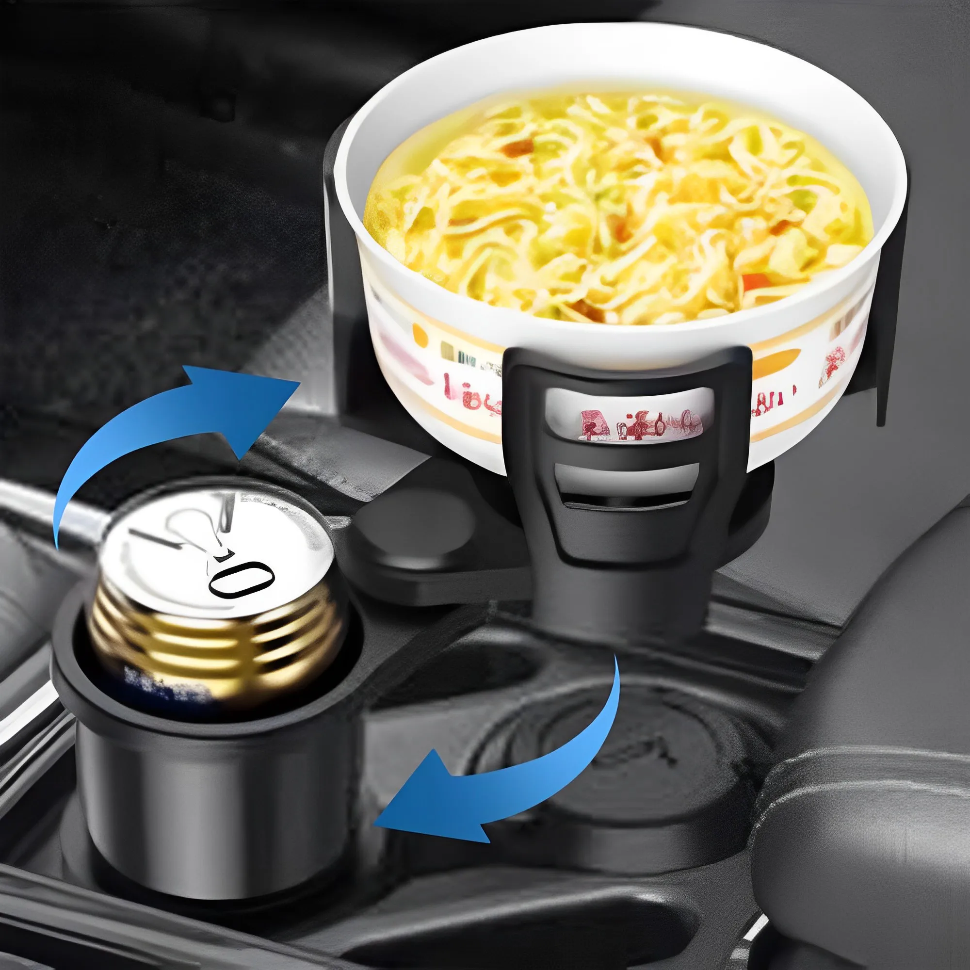 

2 In 1 Cup Holder Vehicle-mounted Slip-proof 360 Degree Rotating Water Car Cup Holder Multifunctional Dual Holder Car Organizer