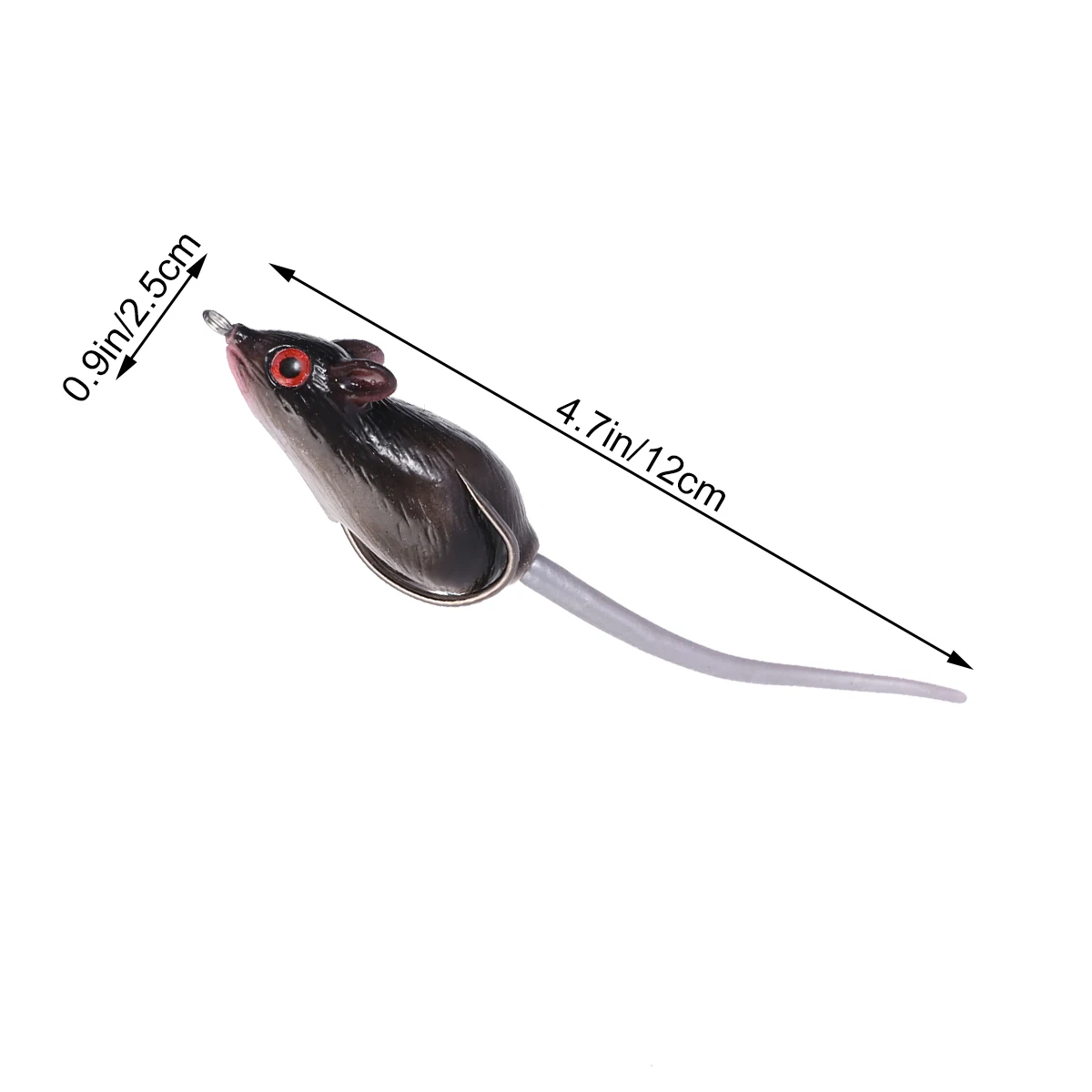 

Mouse Simulation Bait Topwater Rat Fishing Lure Long Throw Freshwater Hook Barbed Hooks 3D Eyes Brilliant Color Plastic Material