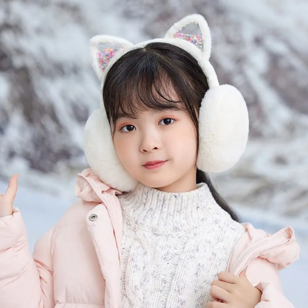 Cartoon Plush Earmuffs Cute Foldable Earcap Winter Ear Cover Wind Proof Ear Warmers Cat Ear Earmuffs Student