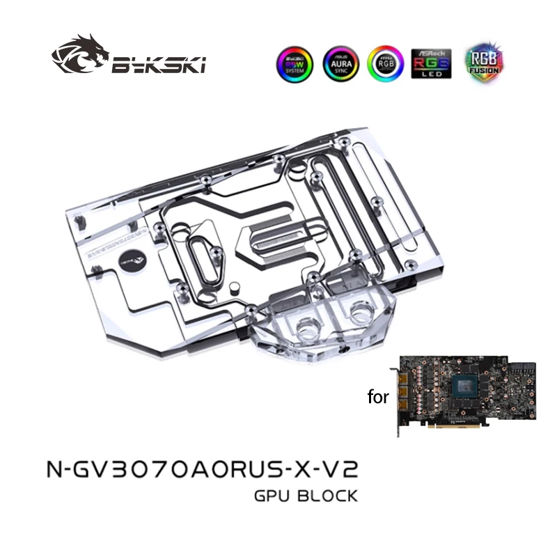 

Bykski Water Block Use for GIGABYTE Aorus RTX 3070 Master 8G /RTX 3060 Ti Master 8G GPU Card Dense Waterways N-GV3070AORUS-X