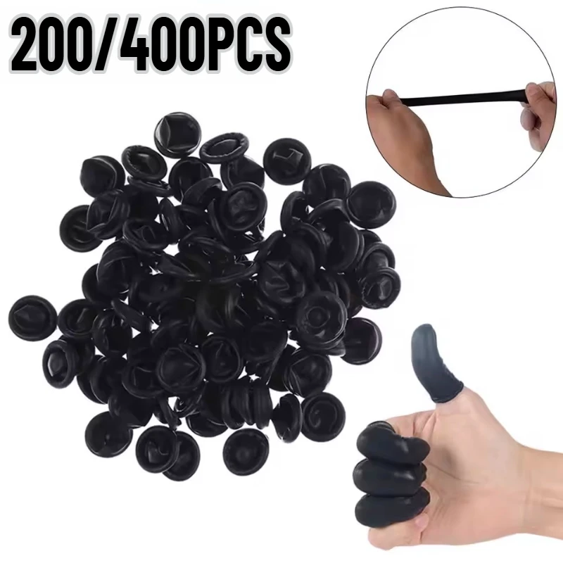 200/400 Uds. Cunas negras para dedos a prueba de polvo antideslizantes multiusos duraderas desechables cunas para dedos herramientas de protección de limpieza para la yema del dedo