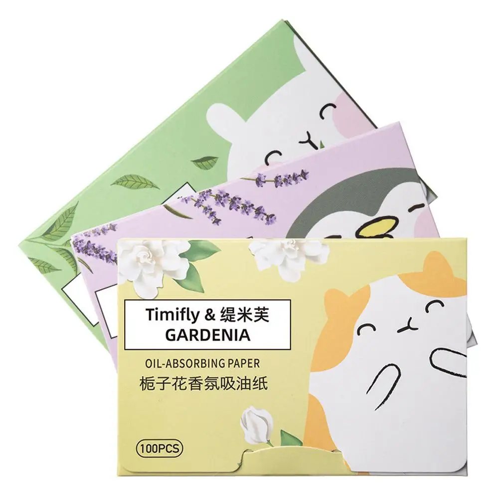 

Green Tea/Gardenia/Chamomile/Lavender/Rose/Bamboo/Charcoal 100pcs Fragrance Oil Absorbing Paper for Men Women Face Oil Suction