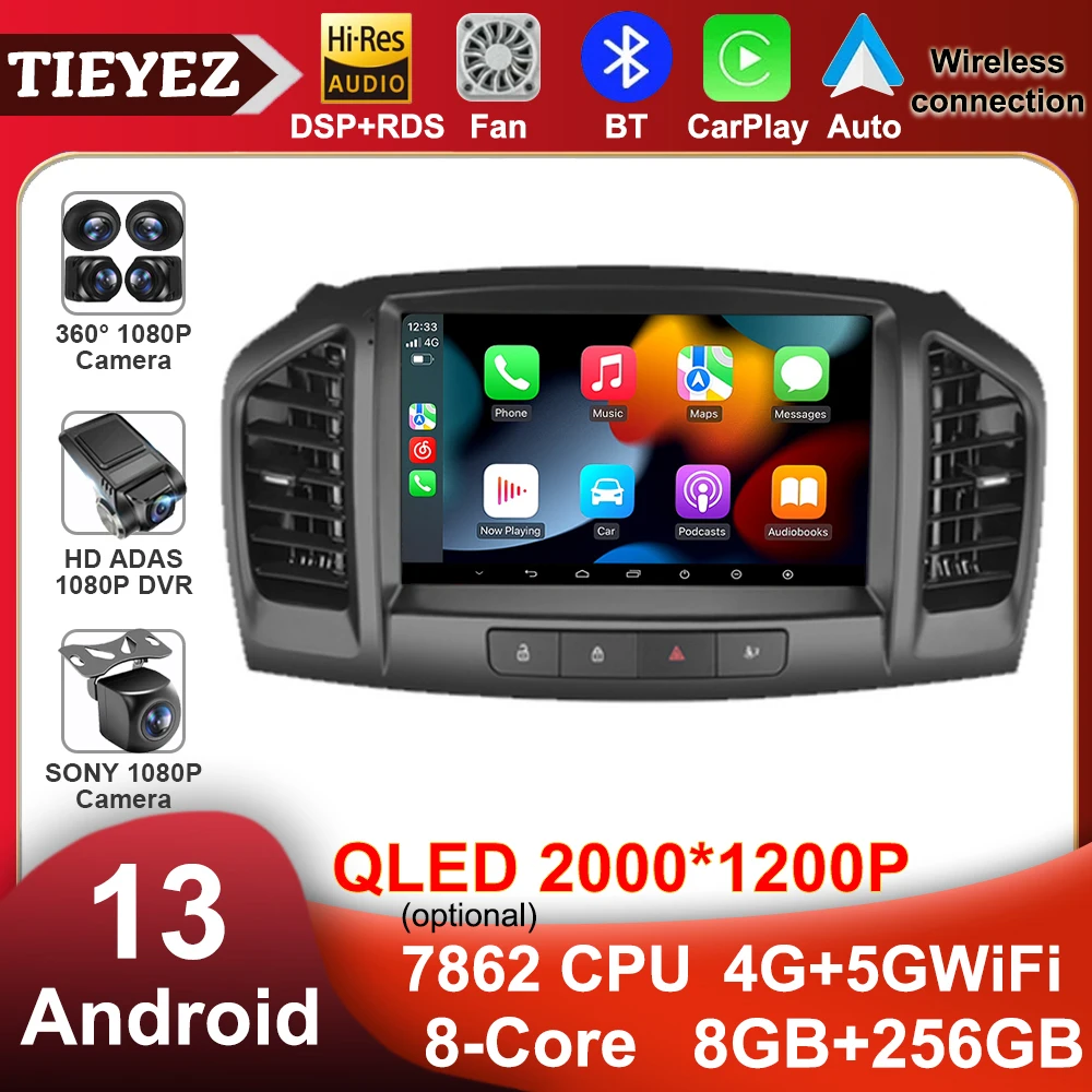 

Touch QLED Screen Android 13 For Buick Regal 2009-2013 For Opel Insignia 2008-2012 Car Multimedia Player GPS Navigation WIFI BT