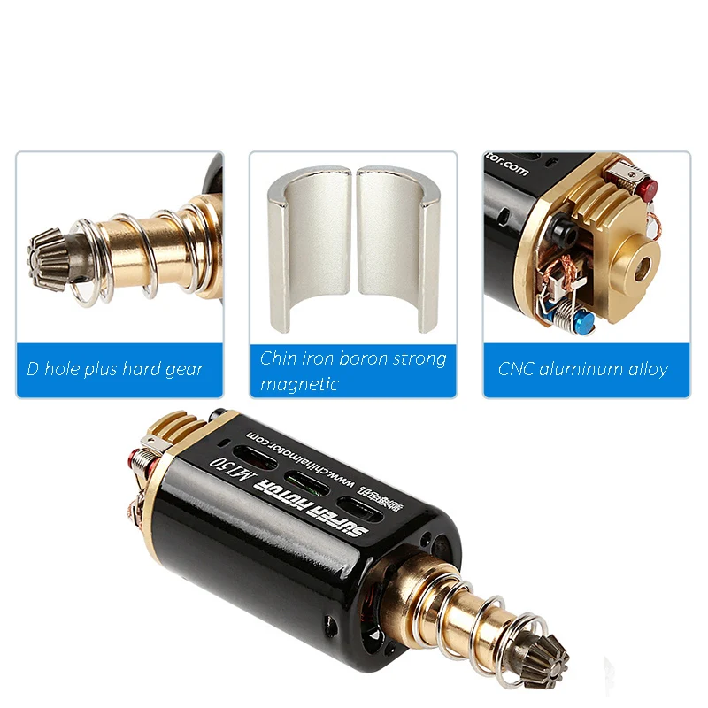 1Pc DC Motor CHF-480WA-N52 Nd-Fe-B 32TPAHigh Torque AEG Motor Ver.2 Gearbox MotorLong Axis For Gel Blaster Toy 치하이모터