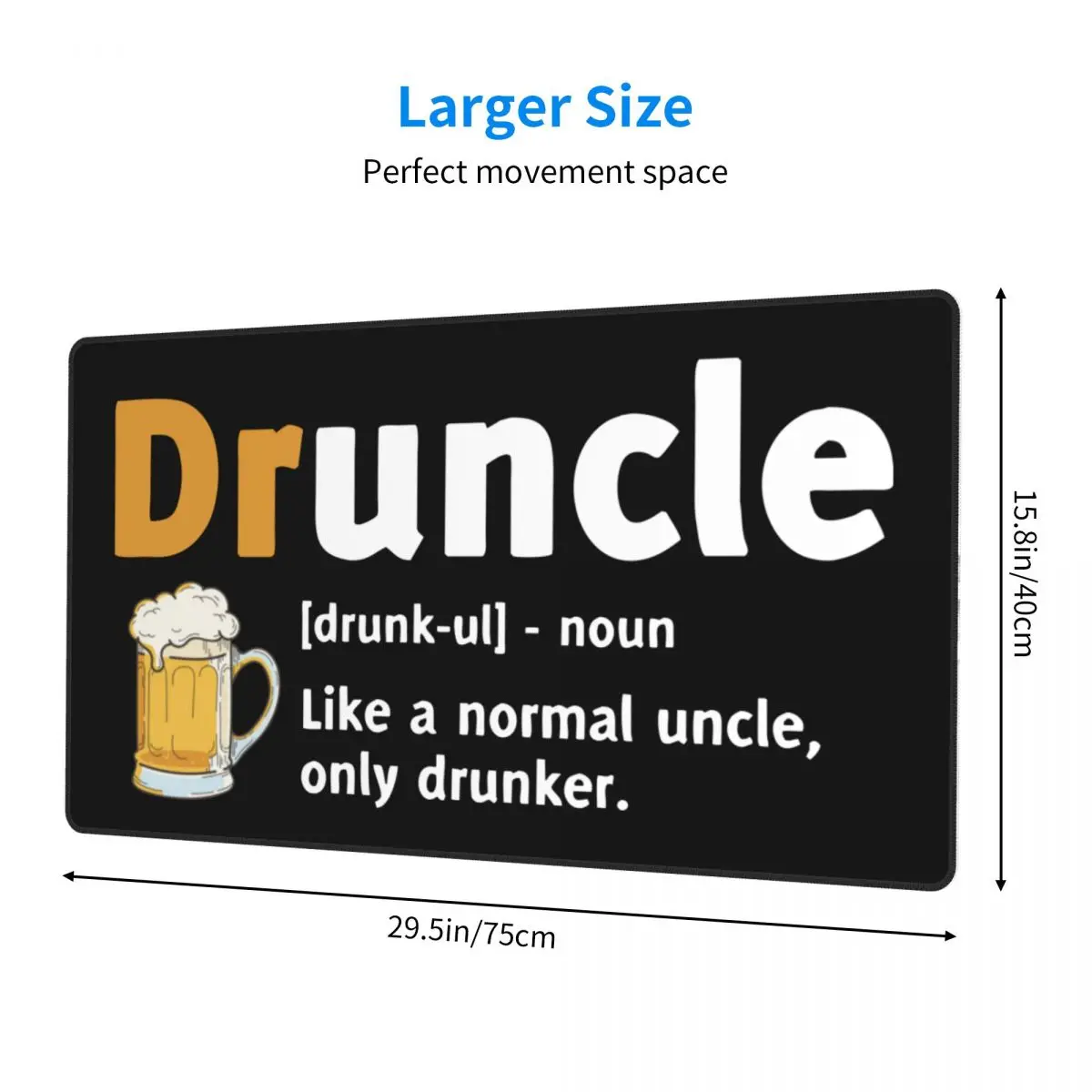 Druncle druncle engraçado tapete de teclado mousepad grande computador portátil anti-deslizamento de borracha natural mouse pad