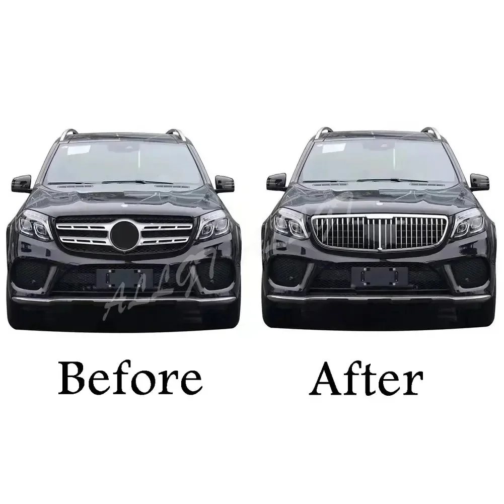 Car Front Racing Upper Grille Facelift Bumper Grill For Mercedes Benz X166 GLS-Class 2015 2016 2017 2018 2019 Maybach Style