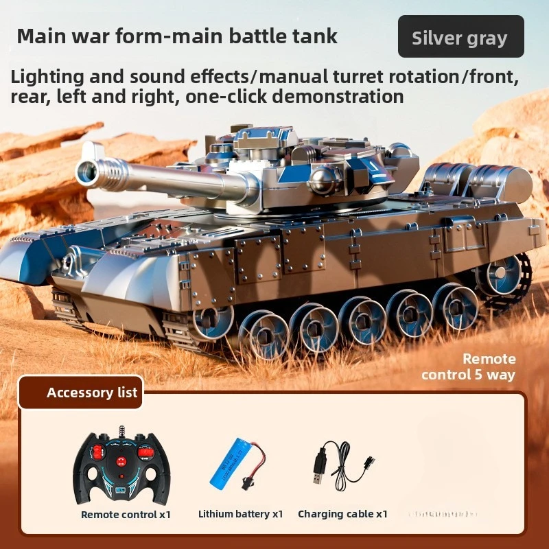 Zdalnie sterowany czołg z dzbankiem - Realistyczny model gąsienicowy pojazdu pancernego Battle Tiger dla chłopców