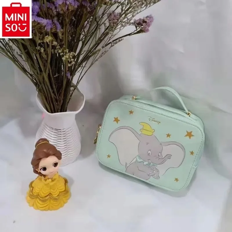 MINISO Disney Winnie Bear Dumbo Sweet Printed Large Capacity Camera Bag Women\'s High Quality Multi functional Makeup Storage Bag