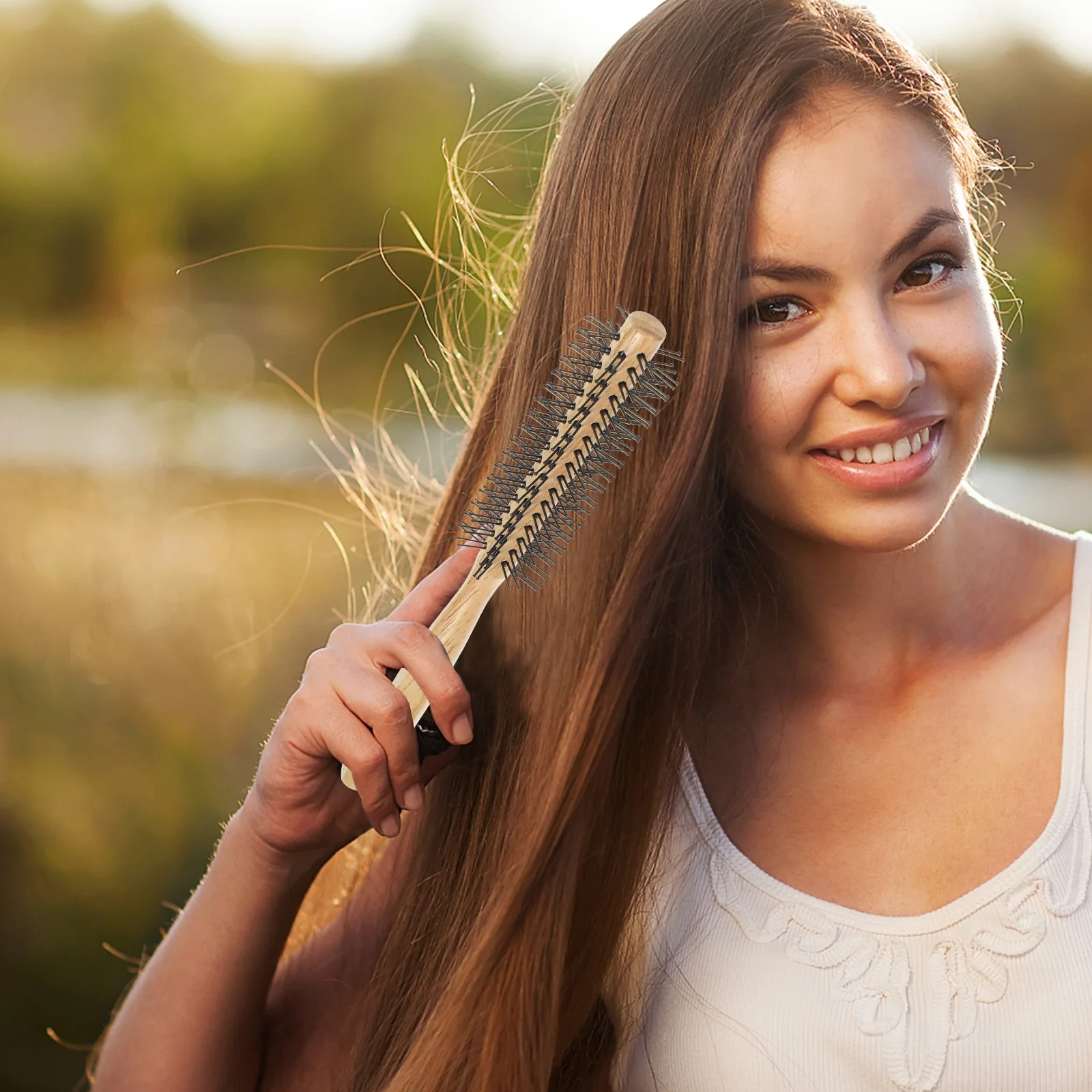 

Small Round Brush Blow Drying Comb Wooden Roller Comb Curling Hair Brush Blow Drying Styling Tool Volume Boost